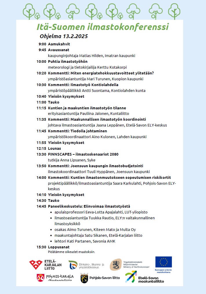 Itä-Suomen ilmastokonferenssin ohjelma