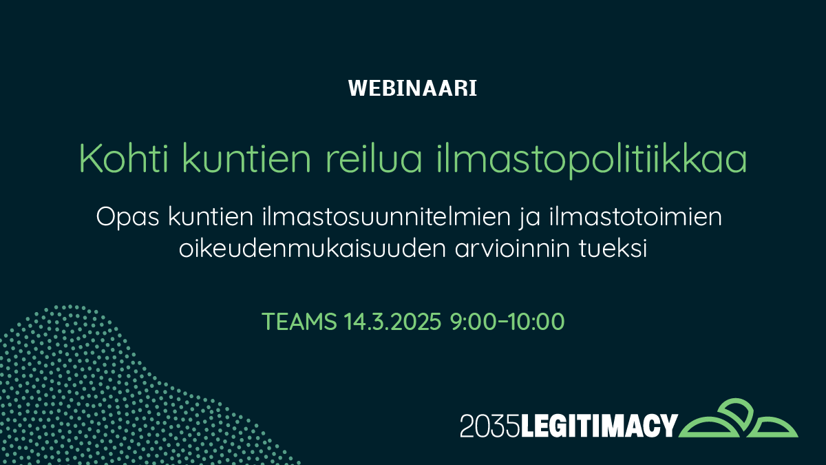 Kohti kuntien reilua ilmastopolitiikkaa -webinaari