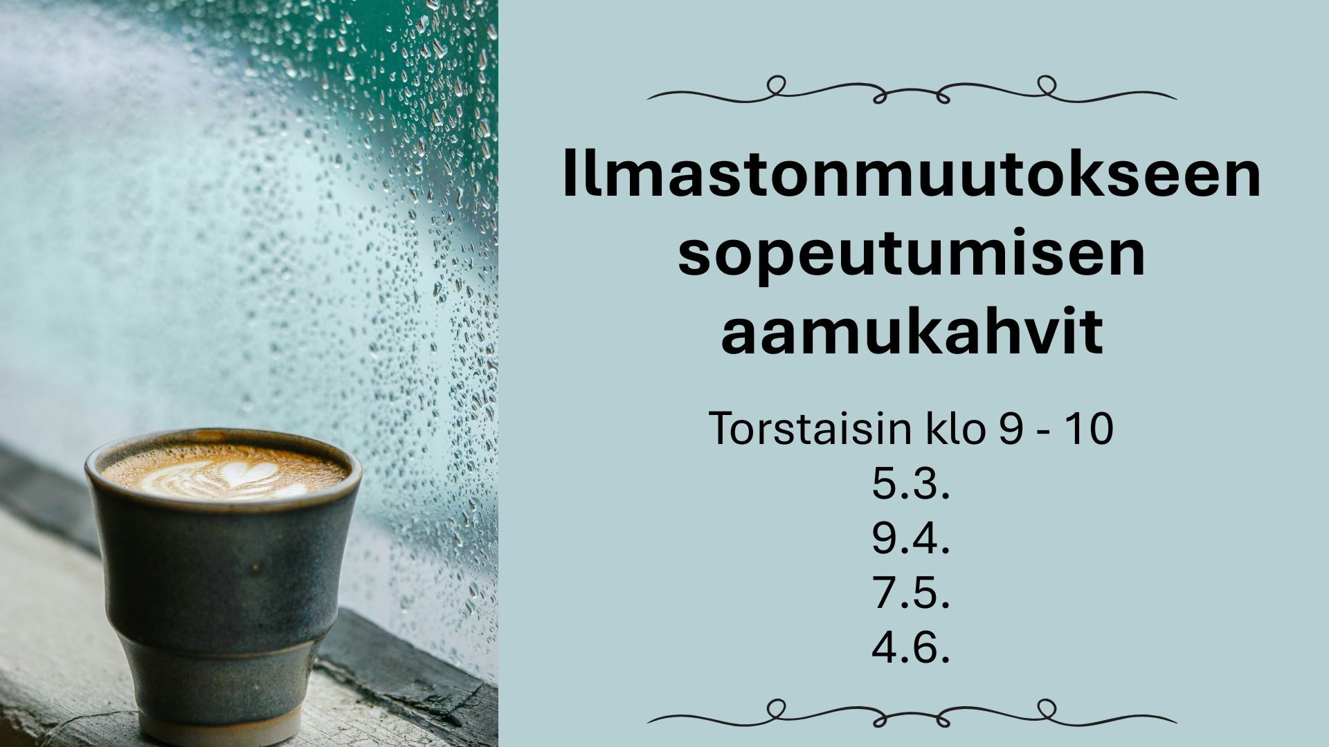 Sopeutumisen aamukahvit: Mitä tietoa meillä on kuivuusriskeistä?