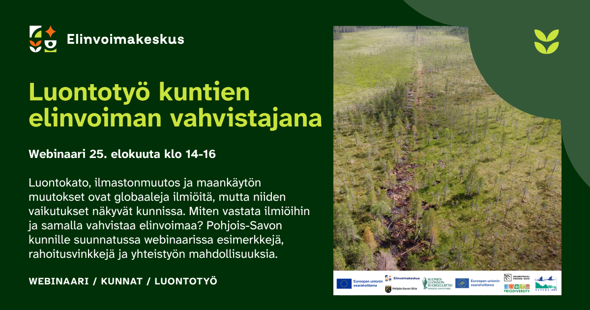 Luontotyö kuntien elinvoiman vahvistajana -webinaari