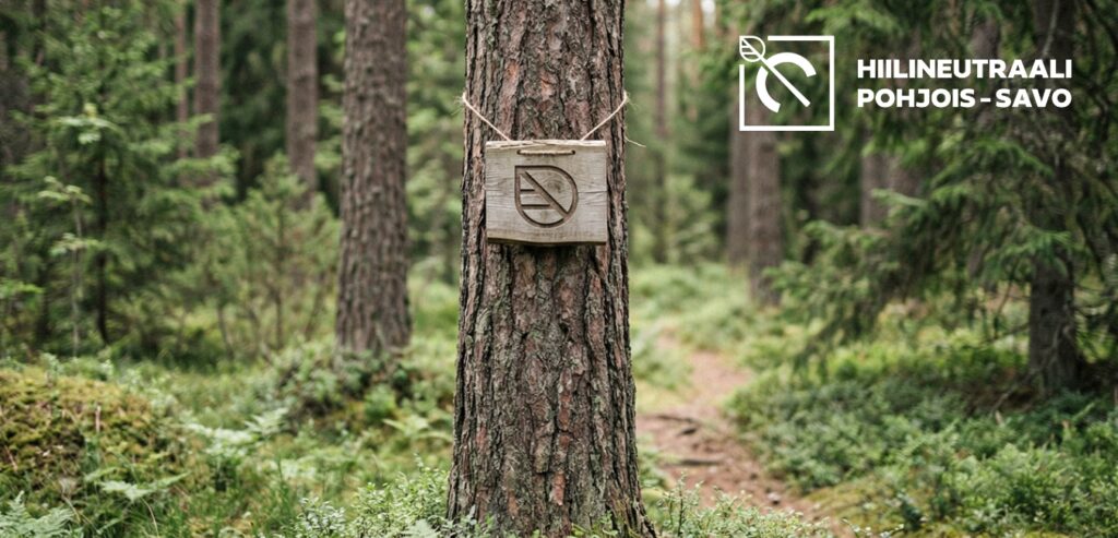 Metsää, lähikuvassa puunrunko